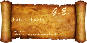 Geiszt Edvin névjegykártya